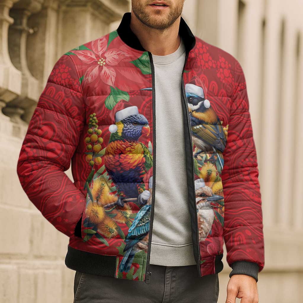 Aussie Native Bird Bomber Puffer Jacket Aboriginal Inspired Christmas - Aussie Hoodie