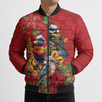 Aussie Native Bird Bomber Puffer Jacket Aboriginal Inspired Christmas - Aussie Hoodie