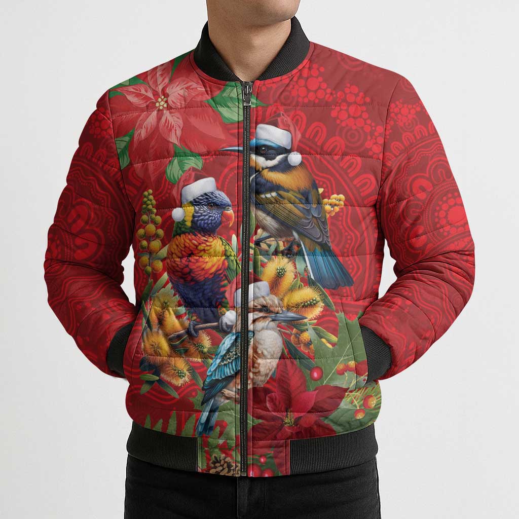 Aussie Native Bird Bomber Puffer Jacket Aboriginal Inspired Christmas - Aussie Hoodie