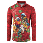 Aussie Native Bird Button Sweatshirt Aboriginal Inspired Christmas - Aussie Hoodie