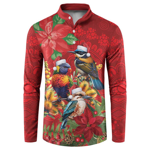 Aussie Native Bird Button Sweatshirt Aboriginal Inspired Christmas - Aussie Hoodie