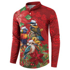 Aussie Native Bird Button Sweatshirt Aboriginal Inspired Christmas - Aussie Hoodie