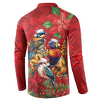Aussie Native Bird Button Sweatshirt Aboriginal Inspired Christmas - Aussie Hoodie