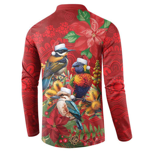 Aussie Native Bird Button Sweatshirt Aboriginal Inspired Christmas - Aussie Hoodie