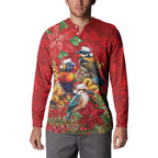 Aussie Native Bird Button Sweatshirt Aboriginal Inspired Christmas - Aussie Hoodie