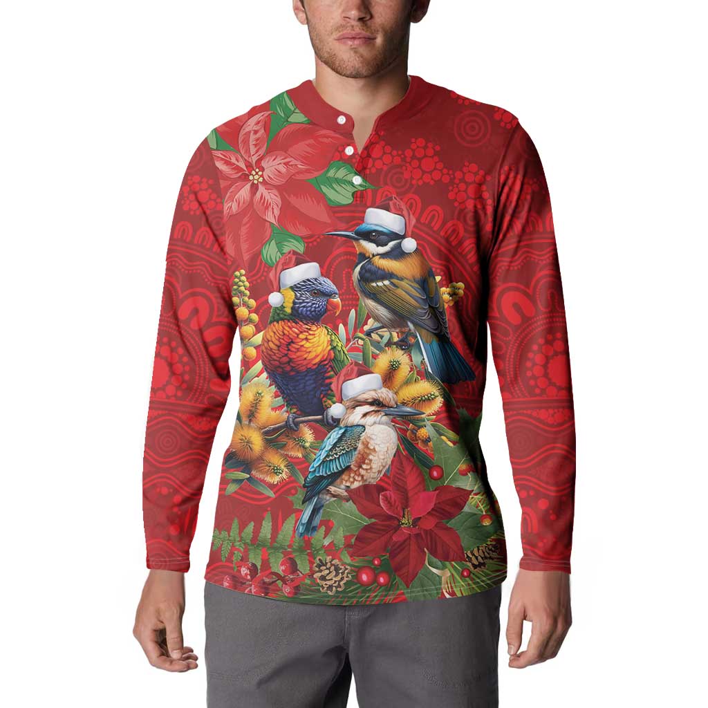 Aussie Native Bird Button Sweatshirt Aboriginal Inspired Christmas - Aussie Hoodie