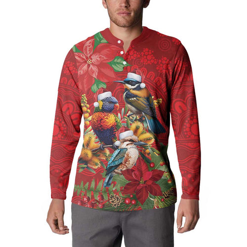 Aussie Native Bird Button Sweatshirt Aboriginal Inspired Christmas - Aussie Hoodie
