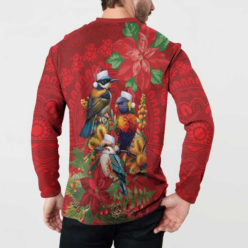 Aussie Native Bird Button Sweatshirt Aboriginal Inspired Christmas - Aussie Hoodie