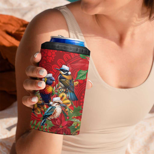 Aussie Native Bird 4 in 1 Can Cooler Tumbler Aboriginal Inspired Christmas - Aussie Hoodie
