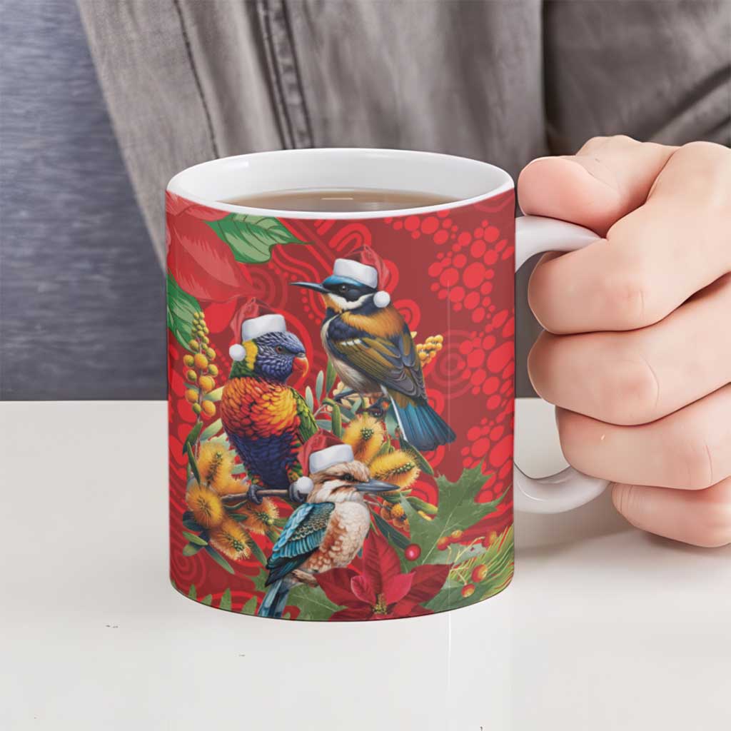 Aussie Native Bird Ceramic Mug Aboriginal Inspired Christmas - Aussie Hoodie