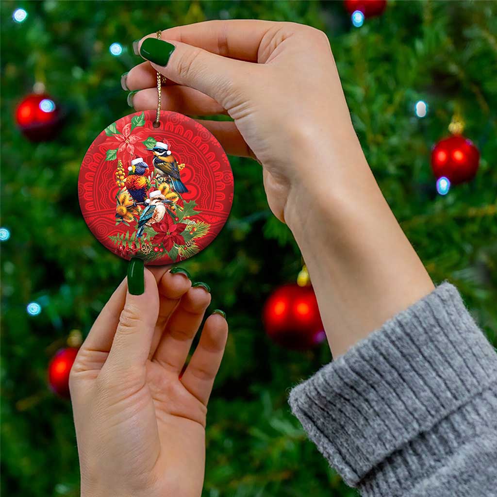 Aussie Native Bird Ceramic Ornament Aboriginal Inspired Christmas - Aussie Hoodie