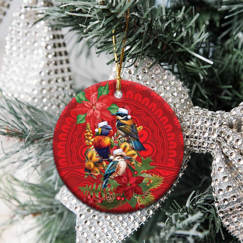 Aussie Native Bird Ceramic Ornament Aboriginal Inspired Christmas - Aussie Hoodie