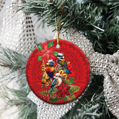 Aussie Native Bird Ceramic Ornament Aboriginal Inspired Christmas - Aussie Hoodie