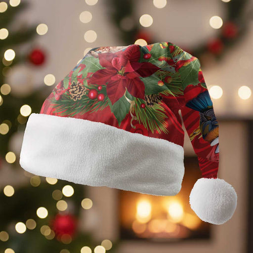 Aussie Native Bird Christmas Santa Hat Aboriginal Inspired Christmas - Aussie Hoodie