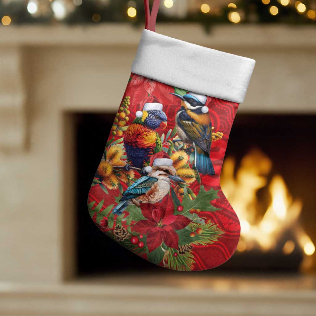 Aussie Native Bird Christmas Stocking Aboriginal Inspired Christmas - Aussie Hoodie