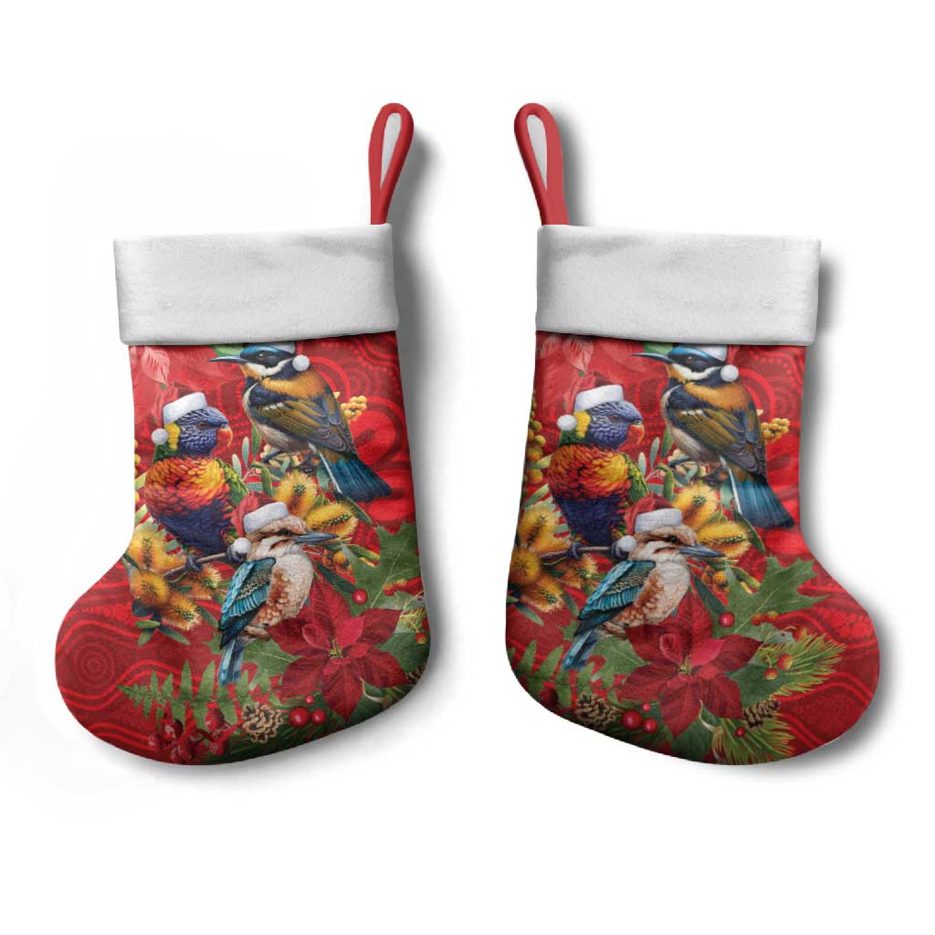Aussie Native Bird Christmas Stocking Aboriginal Inspired Christmas - Aussie Hoodie
