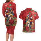 Aussie Native Bird Couples Matching Long Sleeve Bodycon Dress and Hawaiian Shirt Aboriginal Inspired Christmas - Aussie Hoodie