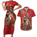 Aussie Native Bird Couples Matching Short Sleeve Bodycon Dress and Hawaiian Shirt Aboriginal Inspired Christmas - Aussie Hoodie