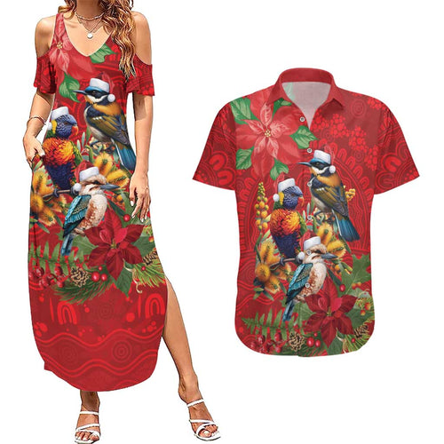 Aussie Native Bird Couples Matching Summer Maxi Dress and Hawaiian Shirt Aboriginal Inspired Christmas - Aussie Hoodie