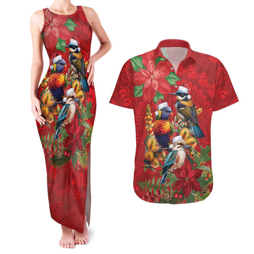 Aussie Native Bird Couples Matching Tank Maxi Dress and Hawaiian Shirt Aboriginal Inspired Christmas - Aussie Hoodie