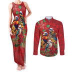 Aussie Native Bird Couples Matching Tank Maxi Dress and Long Sleeve Button Shirt Aboriginal Inspired Christmas - Aussie Hoodie