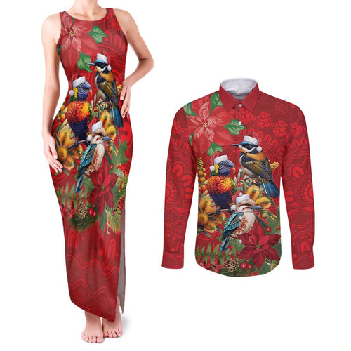 Aussie Native Bird Couples Matching Tank Maxi Dress and Long Sleeve Button Shirt Aboriginal Inspired Christmas - Aussie Hoodie