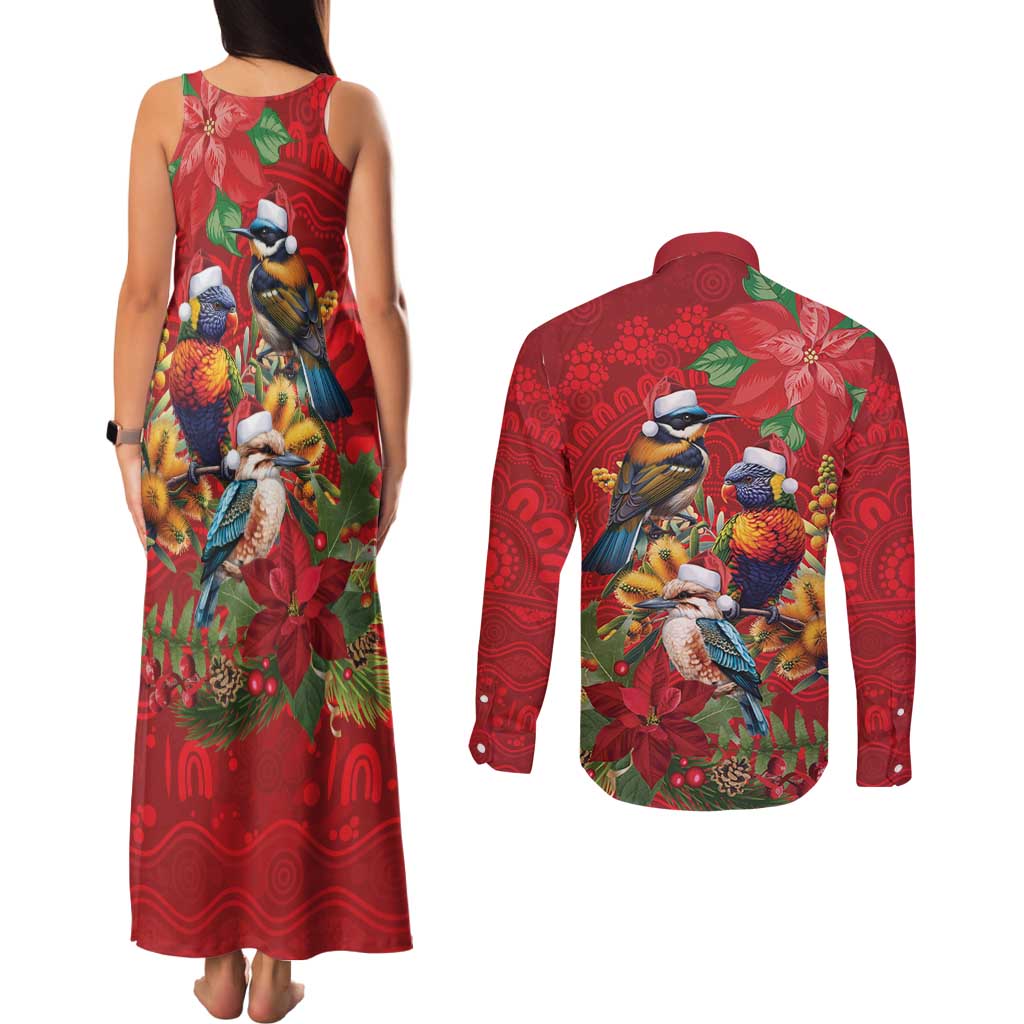 Aussie Native Bird Couples Matching Tank Maxi Dress and Long Sleeve Button Shirt Aboriginal Inspired Christmas - Aussie Hoodie