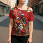 Aussie Native Bird Cross Shoulder Shirt Aboriginal Inspired Christmas - Aussie Hoodie