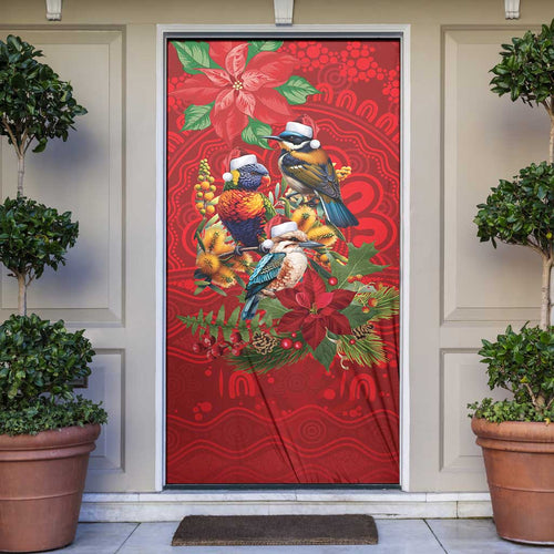 Aussie Native Bird Door Cover Aboriginal Inspired Christmas - Aussie Hoodie