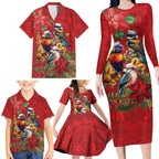 Aussie Native Bird Family Matching Long Sleeve Bodycon Dress and Hawaiian Shirt Aboriginal Inspired Christmas - Aussie Hoodie