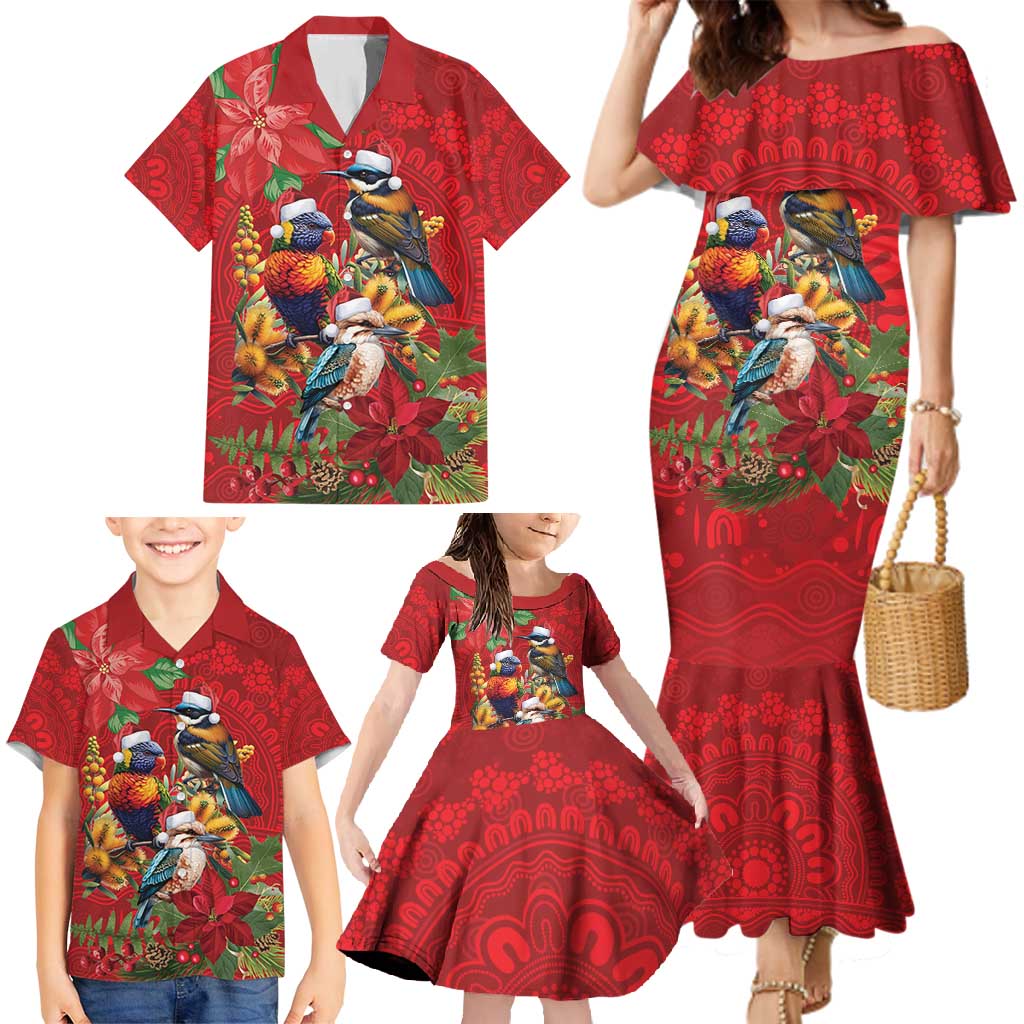 Aussie Native Bird Family Matching Mermaid Dress and Hawaiian Shirt Aboriginal Inspired Christmas - Aussie Hoodie