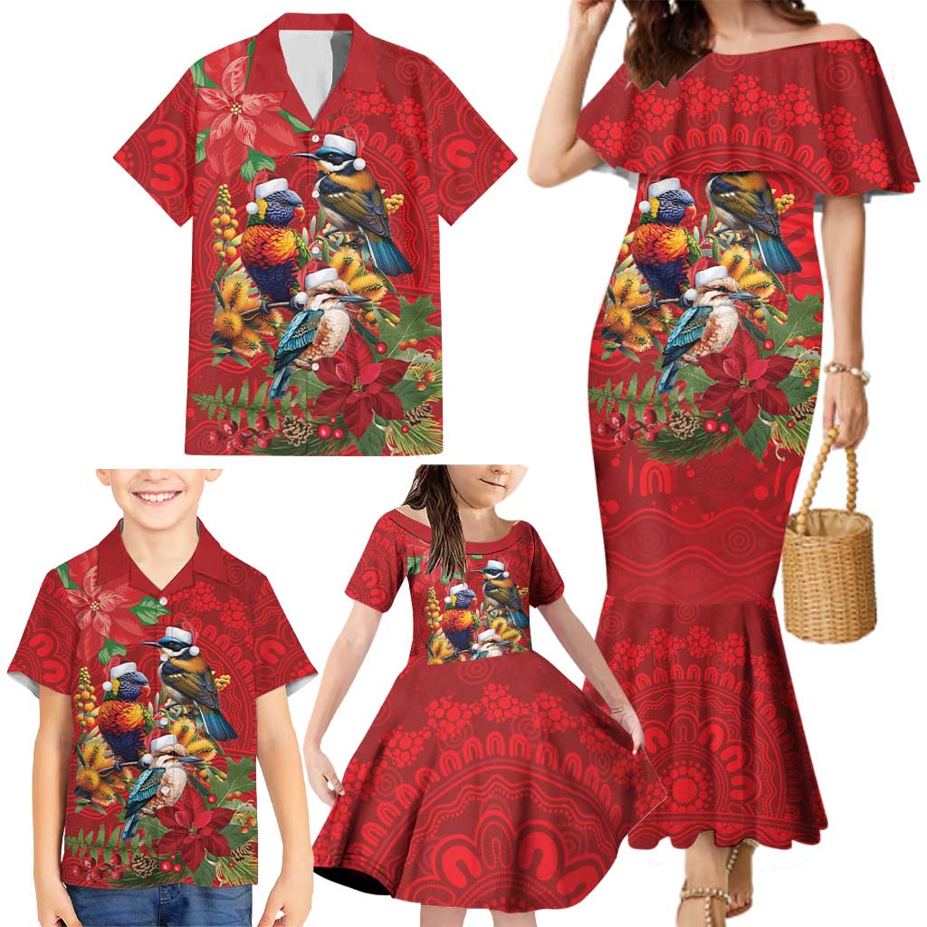 Aussie Native Bird Family Matching Mermaid Dress and Hawaiian Shirt Aboriginal Inspired Christmas - Aussie Hoodie