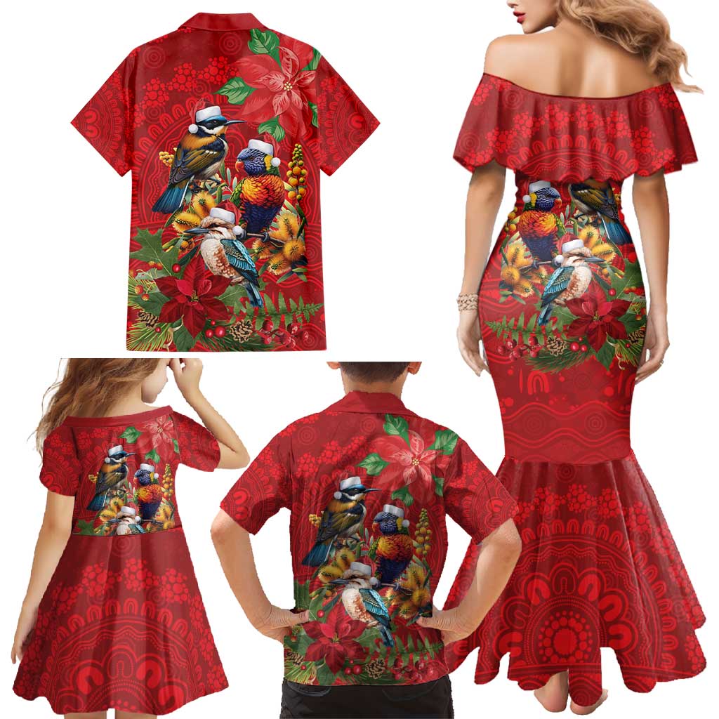 Aussie Native Bird Family Matching Mermaid Dress and Hawaiian Shirt Aboriginal Inspired Christmas - Aussie Hoodie