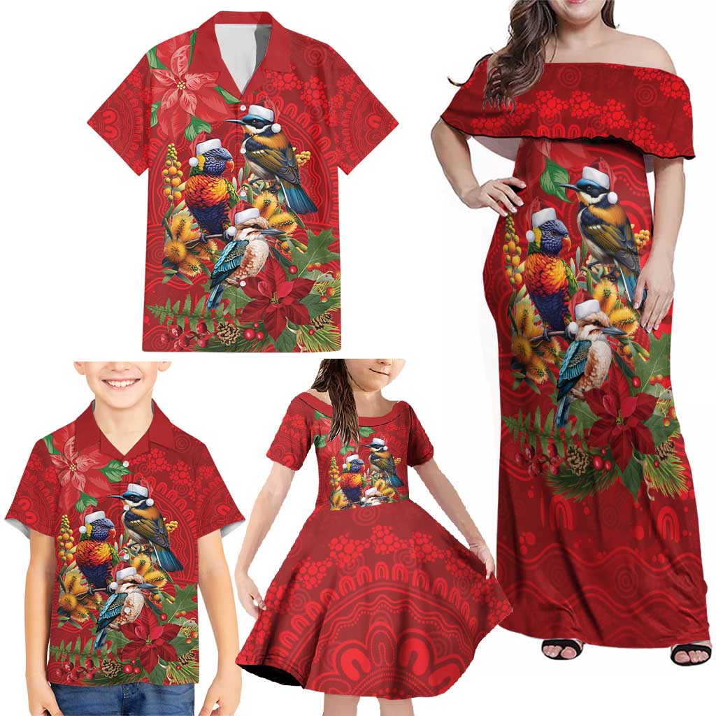 Aussie Native Bird Family Matching Off Shoulder Maxi Dress and Hawaiian Shirt Aboriginal Inspired Christmas - Aussie Hoodie