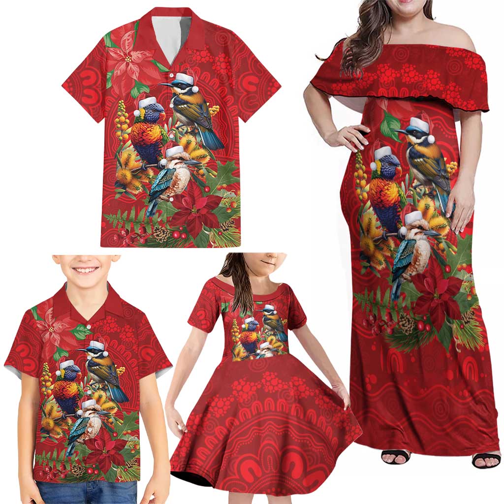 Aussie Native Bird Family Matching Off Shoulder Maxi Dress and Hawaiian Shirt Aboriginal Inspired Christmas - Aussie Hoodie