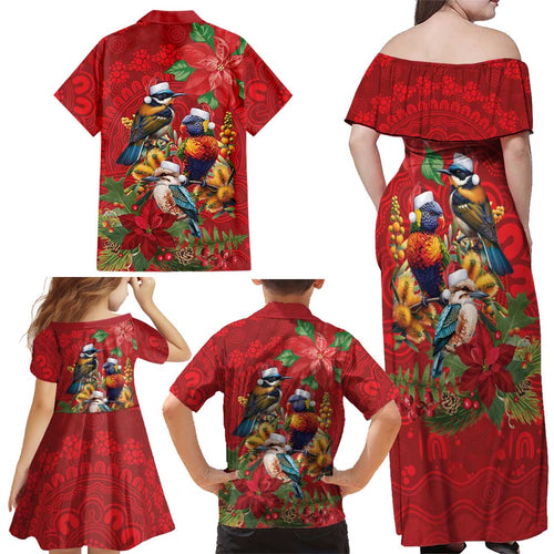 Aussie Native Bird Family Matching Off Shoulder Maxi Dress and Hawaiian Shirt Aboriginal Inspired Christmas - Aussie Hoodie