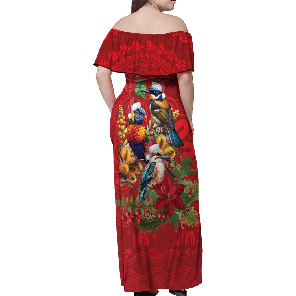 Aussie Native Bird Family Matching Off Shoulder Maxi Dress and Hawaiian Shirt Aboriginal Inspired Christmas - Aussie Hoodie
