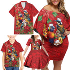 Aussie Native Bird Family Matching Off Shoulder Short Dress and Hawaiian Shirt Aboriginal Inspired Christmas - Aussie Hoodie