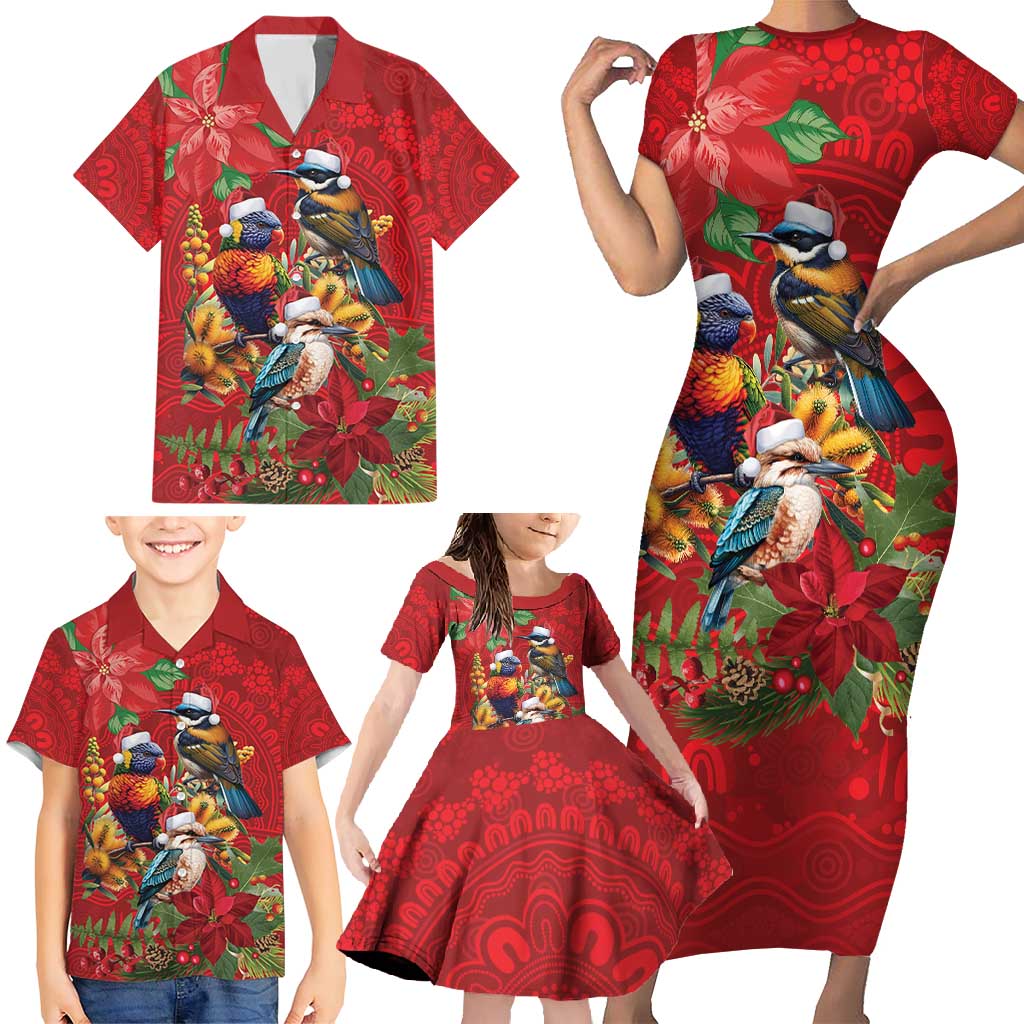 Aussie Native Bird Family Matching Short Sleeve Bodycon Dress and Hawaiian Shirt Aboriginal Inspired Christmas - Aussie Hoodie
