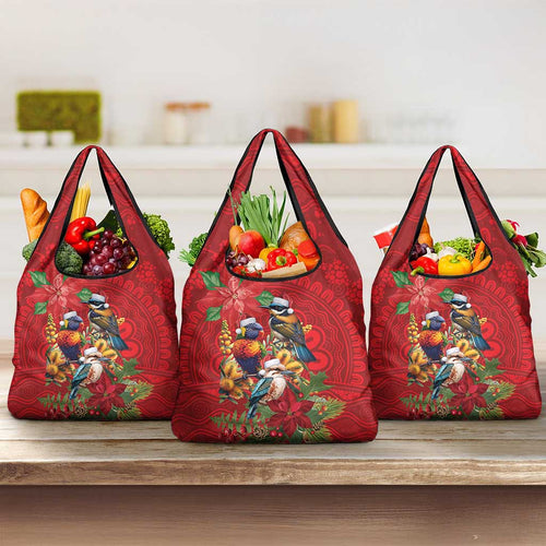 Aussie Native Bird Grocery Bag Aboriginal Inspired Christmas - Aussie Hoodie