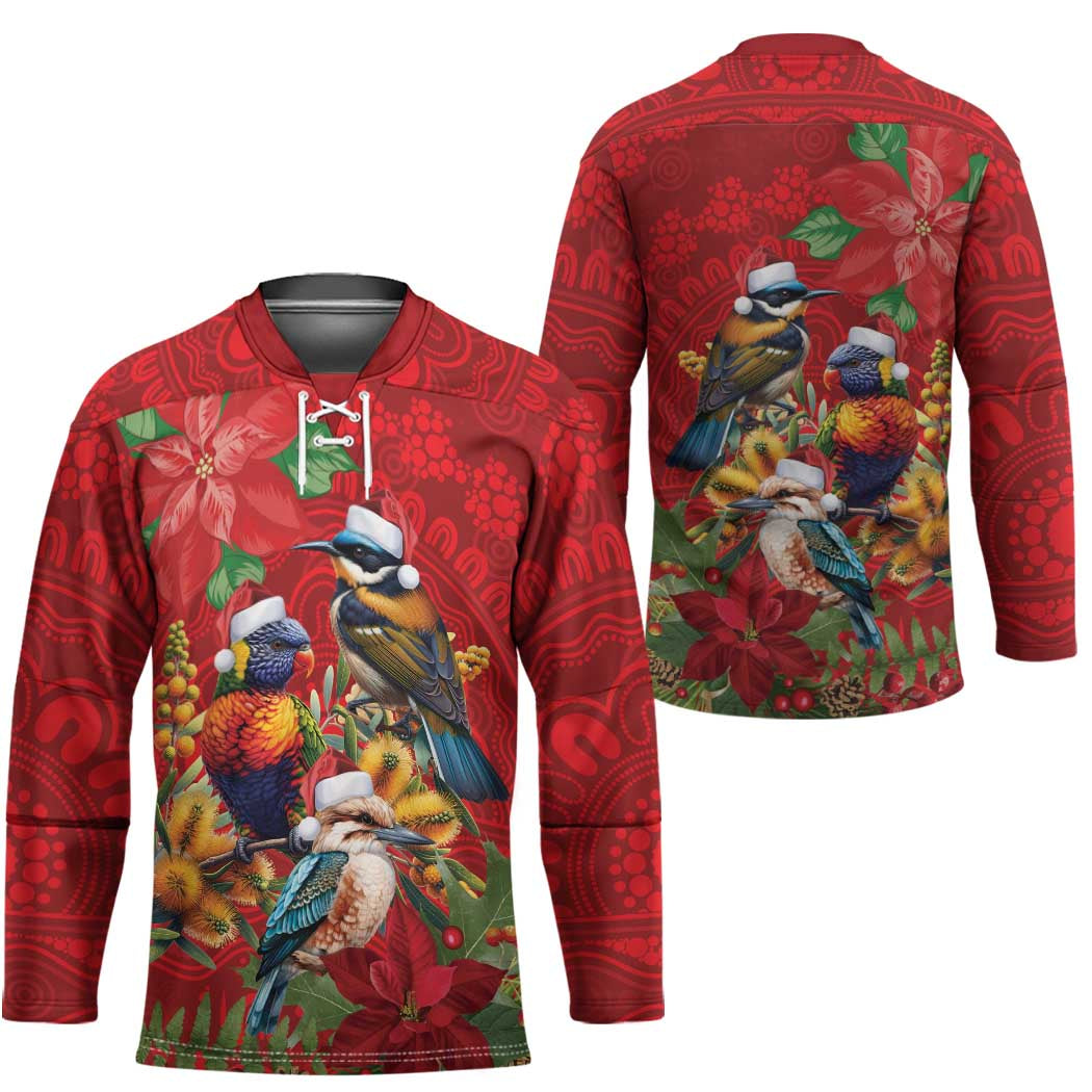 Aussie Native Bird Hockey Jersey Aboriginal Inspired Christmas - Aussie Hoodie