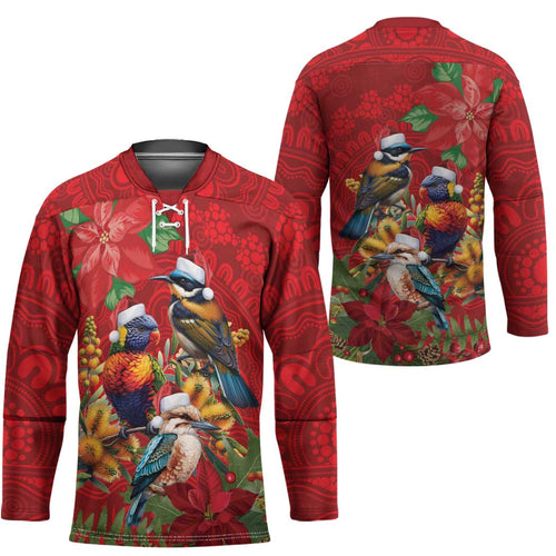 Aussie Native Bird Hockey Jersey Aboriginal Inspired Christmas - Aussie Hoodie