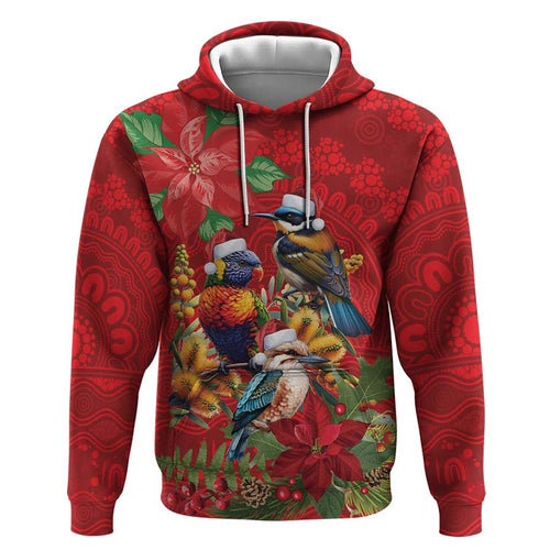 Aussie Native Bird Hoodie Aboriginal Inspired Christmas - Aussie Hoodie