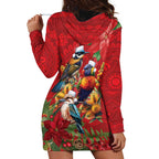 Aussie Native Bird Hoodie Dress Aboriginal Inspired Christmas - Aussie Hoodie