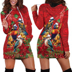 Aussie Native Bird Hoodie Dress Aboriginal Inspired Christmas - Aussie Hoodie