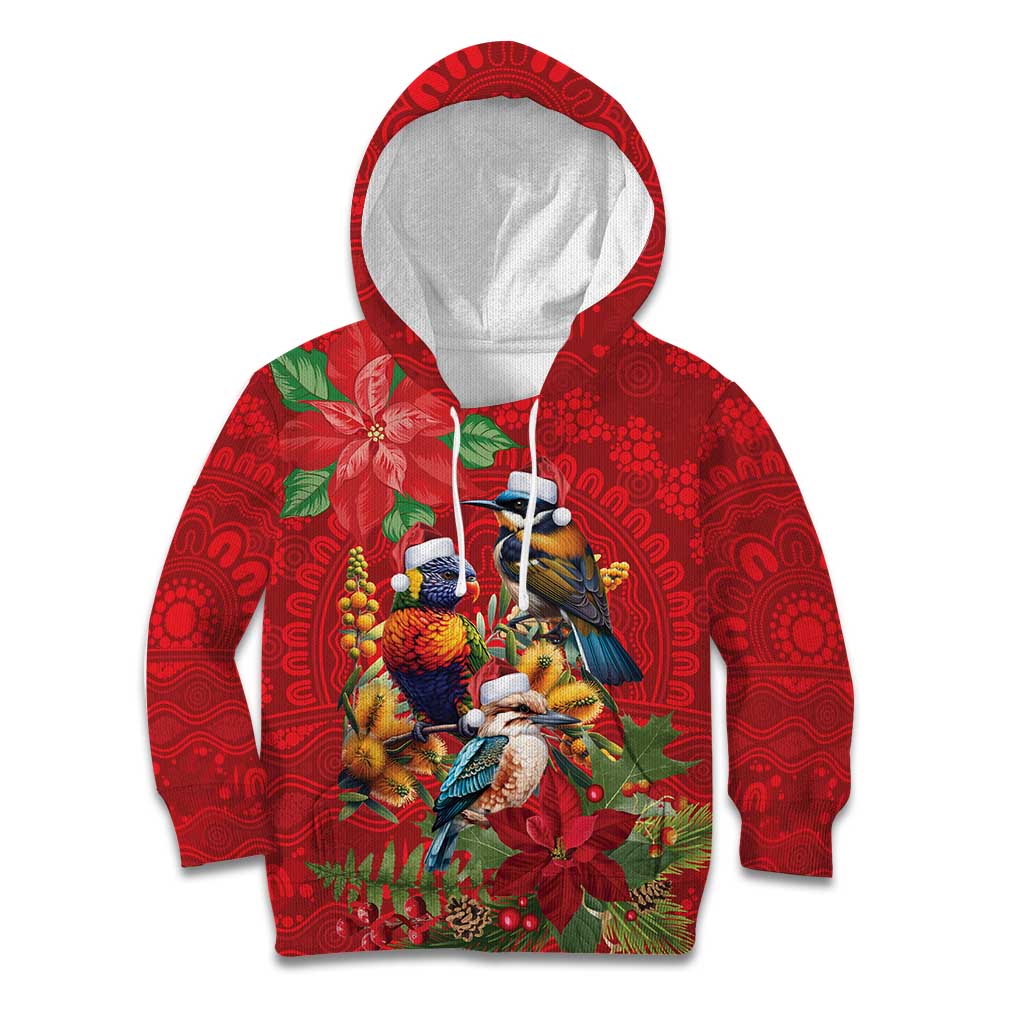 Aussie Native Bird Kid Hoodie Aboriginal Inspired Christmas - Aussie Hoodie