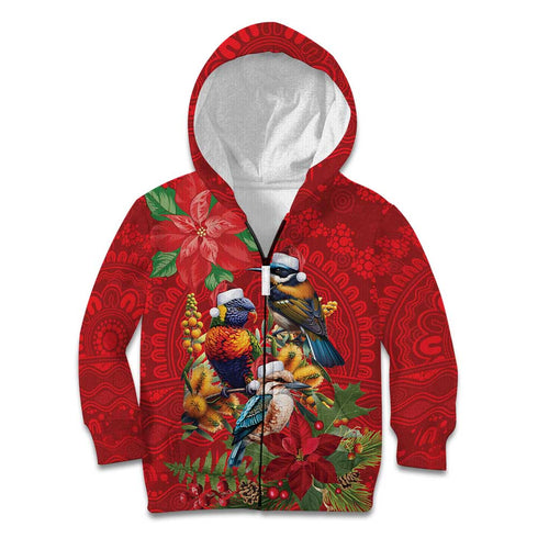 Aussie Native Bird Kid Hoodie Aboriginal Inspired Christmas - Aussie Hoodie