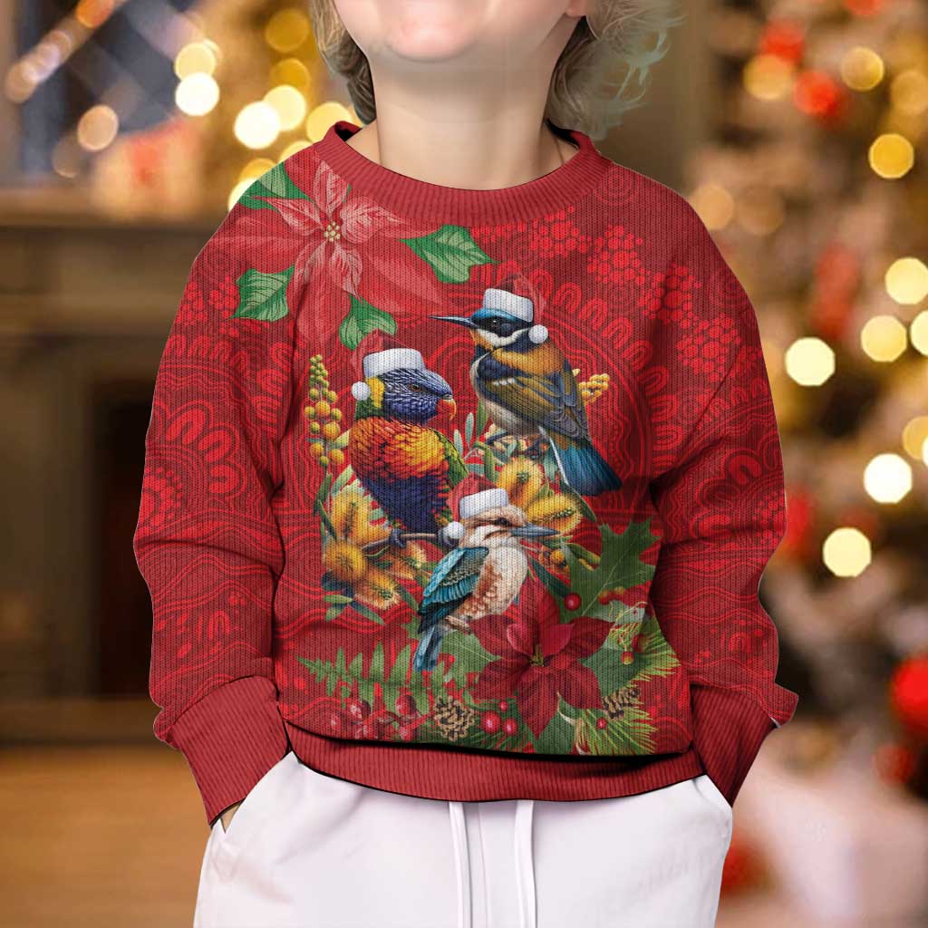 Aussie Native Bird Kid Ugly Christmas Sweater Aboriginal Inspired Christmas - Aussie Hoodie