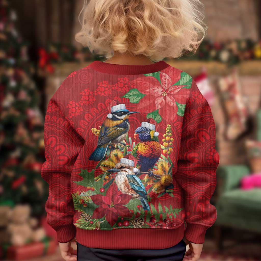 Aussie Native Bird Kid Ugly Christmas Sweater Aboriginal Inspired Christmas - Aussie Hoodie