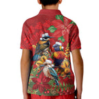Aussie Native Bird Kid Polo Shirt Aboriginal Inspired Christmas - Aussie Hoodie